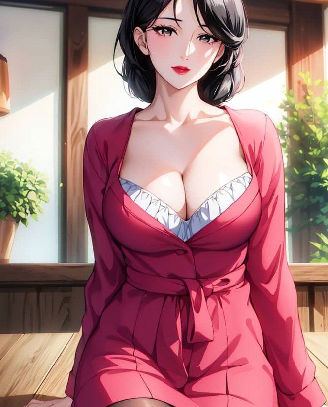 AI生成 连衣裙小姨3 神里家的大小姐，优雅又端庄