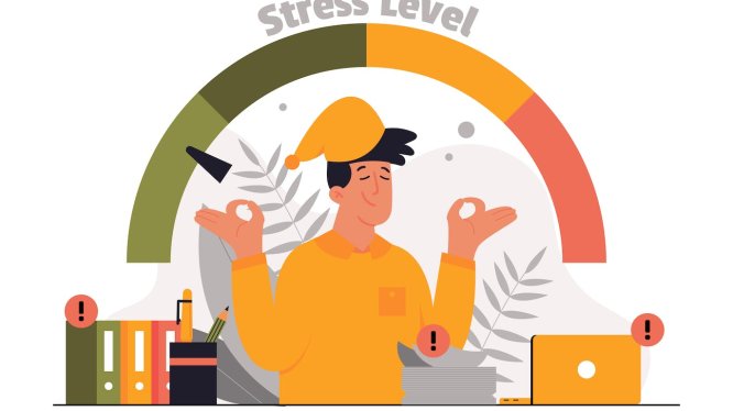 压力管理概念平面插画 Stress Management Concept – Flat Illustration