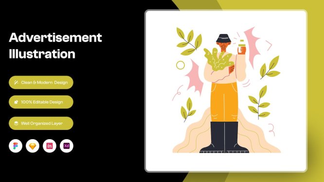 绿植护理广告插画矢量素材 Advertisement Illustration