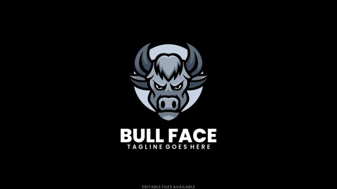 牛魔王吉祥物简单标志模板 Bull Face Simple Mascot Logo