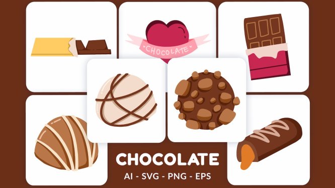 巧克力矢量插画v.1 Chocolate Vector Illustration v.1