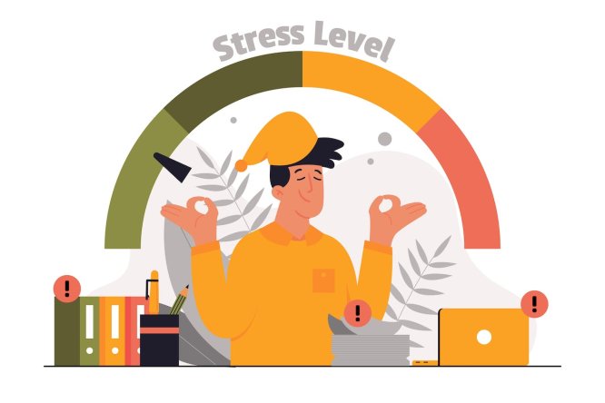 压力管理概念平面插画 Stress Management Concept – Flat Illustration