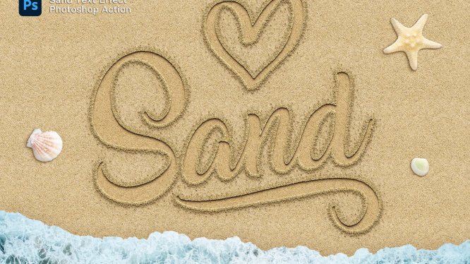 沙画效果Photoshop动作 Sand Effect Photoshop Action