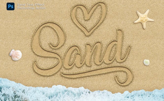 沙画效果Photoshop动作 Sand Effect Photoshop Action